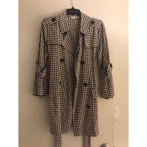 Plaid trench coat